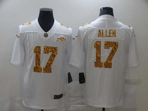 Mens Buffalo Bills #17 Josh Allen 2020 White Leopard Print Fashion Limited Football Stitched Jersey Dzhi->->NFL Jersey